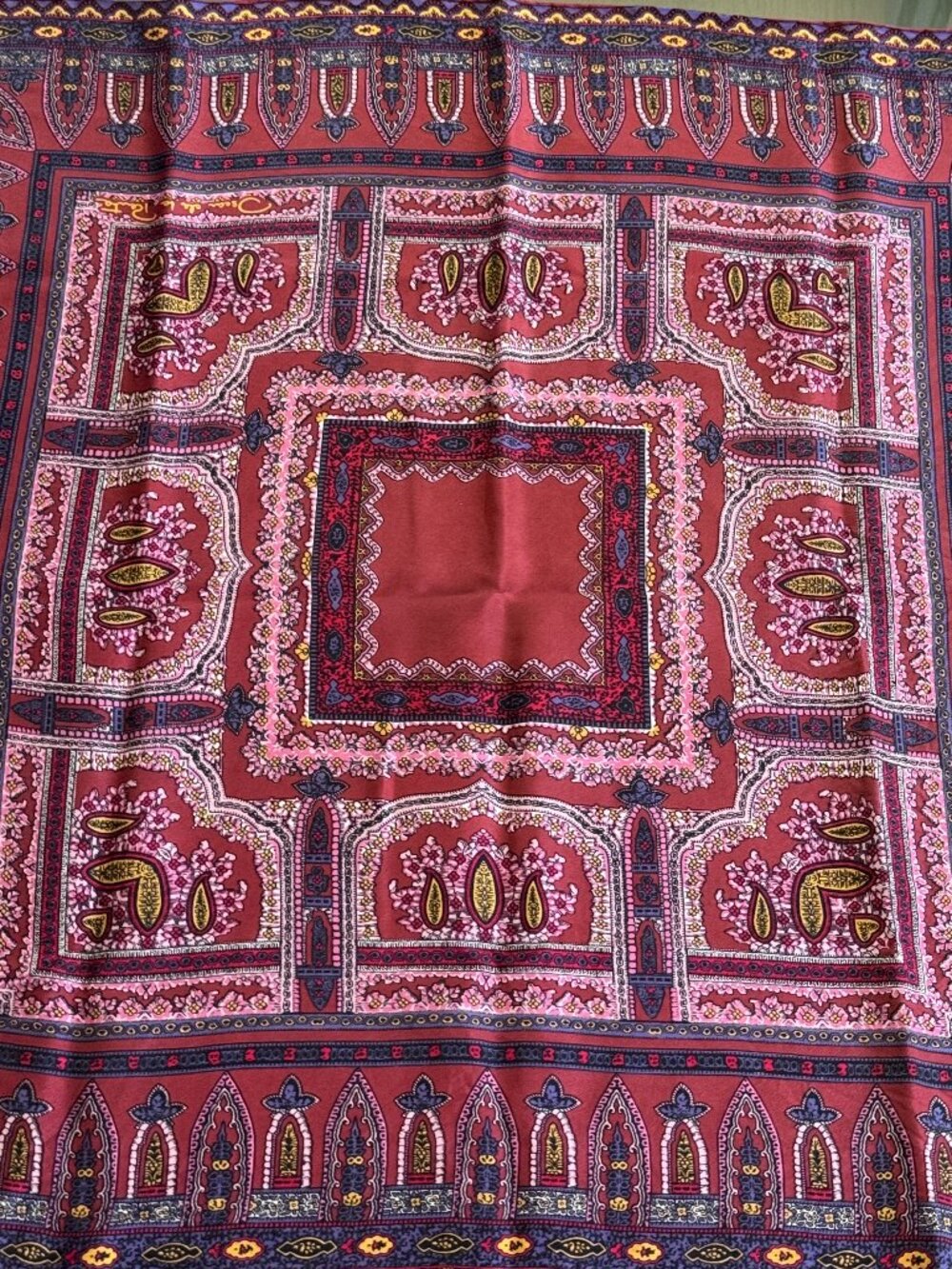Oscar de la Renta Vintage Silk Scarf, Perfect Statement Piece, 30"x30" - Picture 3 of 7